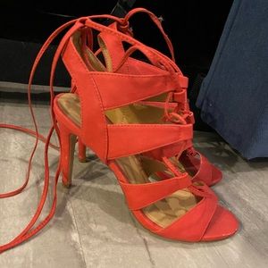 Red/Orange Strappy Heels